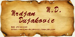 Mrđan Dujaković vizit kartica